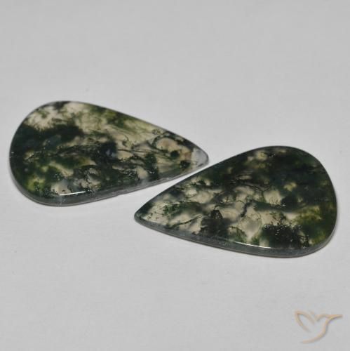 21.96 ct natürliche Mehrfarbig Moosachat-Edelsteine, Birnenform, Transparent