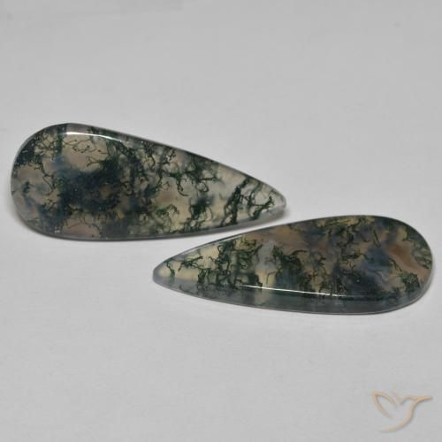 20.61 ct natürliche Mehrfarbig Moosachat-Edelsteine, Birnenform, Transparent
