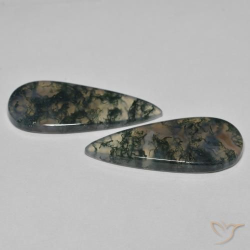 20.61 ct natürliche Mehrfarbig Moosachat-Edelsteine, Birnenform, Transparent