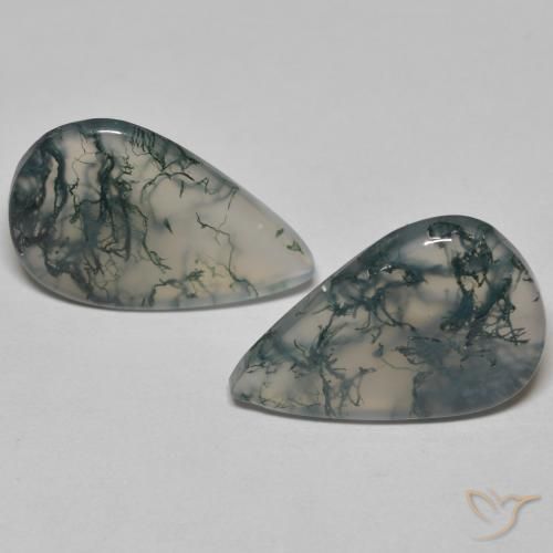 17,65 ct natürliche mehrfarbiger Moosachat-Edelsteine, Birnenform, Transparent