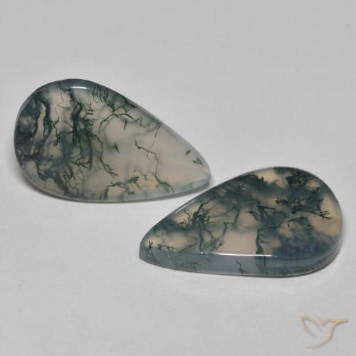 17,65 ct natürliche mehrfarbiger Moosachat-Edelsteine, Birnenform, Transparent