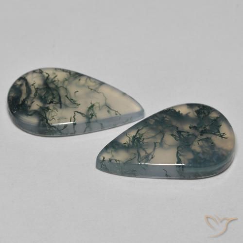17,65 ct natürliche mehrfarbiger Moosachat-Edelsteine, Birnenform, Transparent