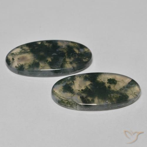 24.65 ct natürliche Mehrfarbig Moosachat-Edelsteine, Oval, Transparent
