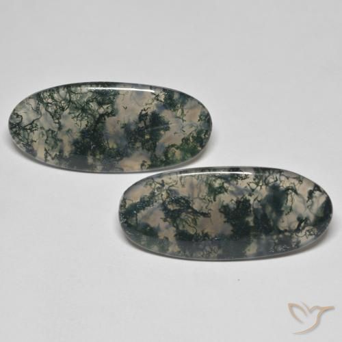 29.86ctw Natürlicher Mehrfarbig Moosachat, Oval, Transparent