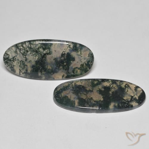 29.86 ct natürliche Mehrfarbig Moosachat-Edelsteine, Oval, Transparent