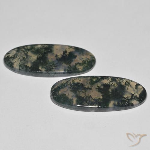 29.86 ct natürliche Mehrfarbig Moosachat-Edelsteine, Oval, Transparent