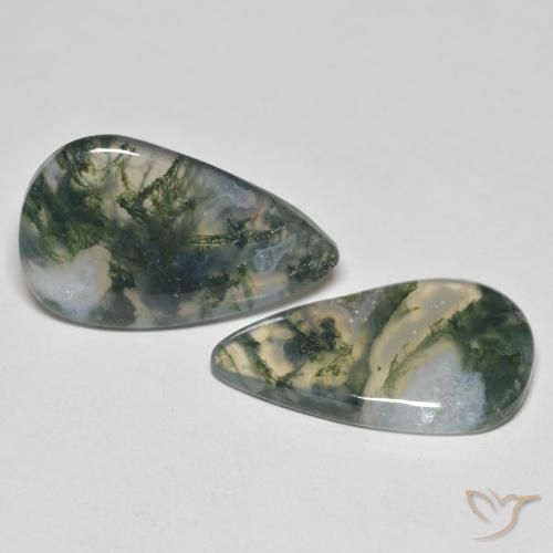 23.83 ct natürliche Mehrfarbig Moosachat-Edelsteine, Birnenform, Transparent