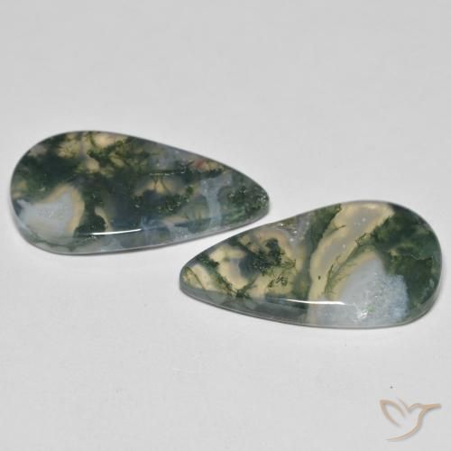 23.83 ct natürliche Mehrfarbig Moosachat-Edelsteine, Birnenform, Transparent