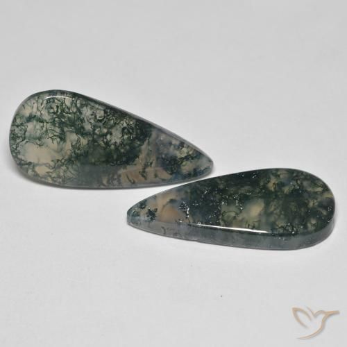 22.50 ct natürliche Mehrfarbig Moosachat-Edelsteine, Birnenform, Transparent