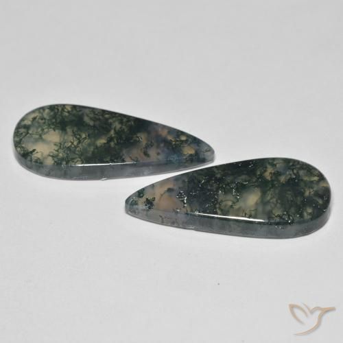 22.50 ct natürliche Mehrfarbig Moosachat-Edelsteine, Birnenform, Transparent