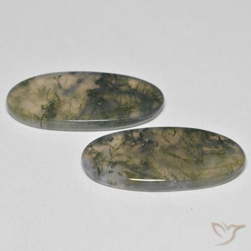 26.37 ct natürliche Mehrfarbig Moosachat-Edelsteine, Oval, Transparent