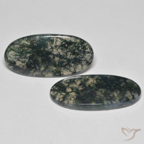 25.55 ct natürliche Mehrfarbig Moosachat-Edelsteine, Oval, Transparent