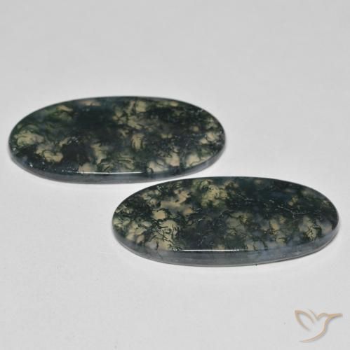 25.55 ct natürliche Mehrfarbig Moosachat-Edelsteine, Oval, Transparent