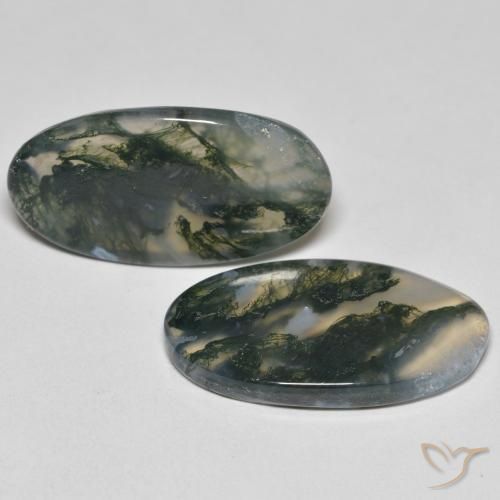 23.37 ct natürliche Mehrfarbig Moosachat-Edelsteine, Oval, Transparent