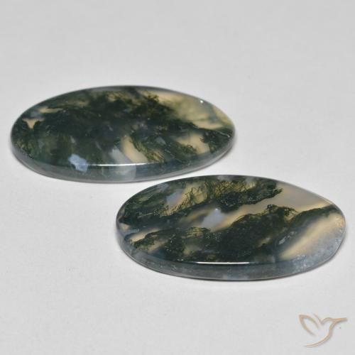 23.37 ct natürliche Mehrfarbig Moosachat-Edelsteine, Oval, Transparent
