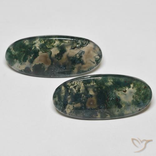 29.52ctw Natürlicher Mehrfarbig Moosachat, Oval, Transparent