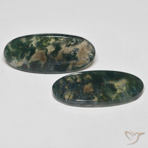 29.52 ct natürliche Mehrfarbig Moosachat-Edelsteine, Oval, Transparent