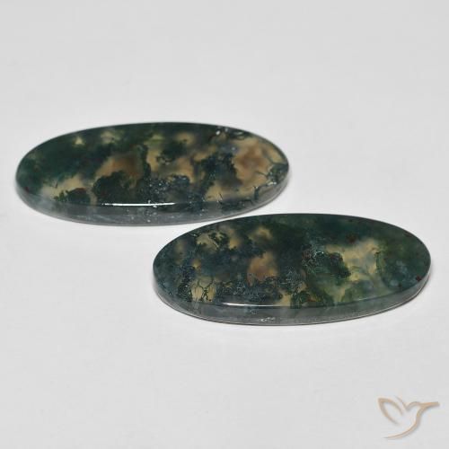 29.52 ct natürliche Mehrfarbig Moosachat-Edelsteine, Oval, Transparent