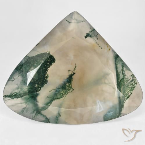 29.68ct Natürlicher Mehrfarbig Moosachat, Birnenform, Transparent