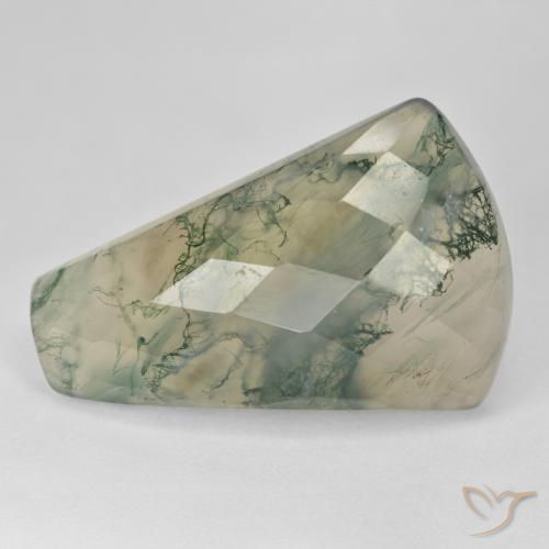 39.72ct Natürlicher hellgrün Moosachat, Baguette, Lichtdurchlässig