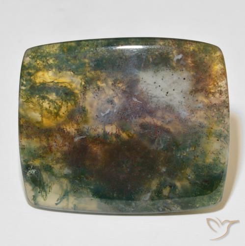 86.48ct Natürlicher Mehrfarbig Moosachat, Kissen, Lichtdurchlässig