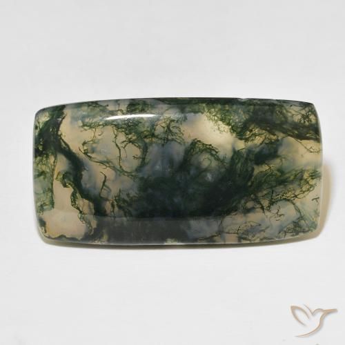 49.99ct Natürlicher Mehrfarbig Moosachat, Kissen, Lichtdurchlässig