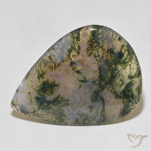 23.29ct Natürlicher Mehrfarbig Moosachat, Birnenform, Lichtundurchlässig