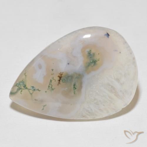30.59ct Natürlicher Mehrfarbig Moosachat, Birnenform, Lichtdurchlässig