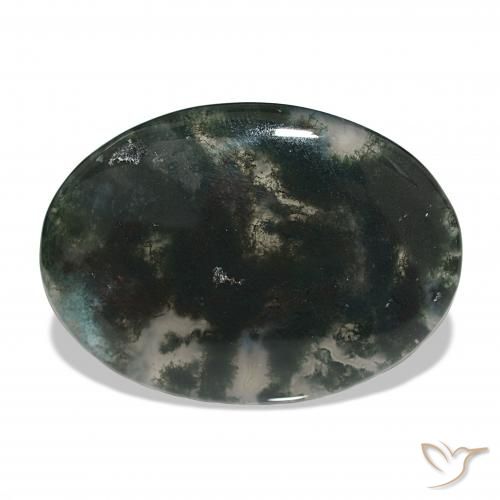 30.13ct Mehrfarbig Moosachat, Oval, Lichtdurchlässig