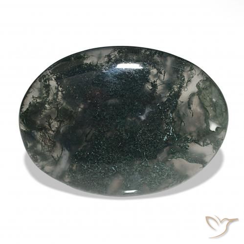 36.54ct Mehrfarbig Moosachat, Oval, Lichtdurchlässig