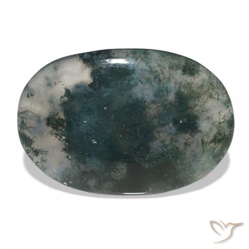 45.08ct Mehrfarbig Moosachat, Oval, Lichtdurchlässig