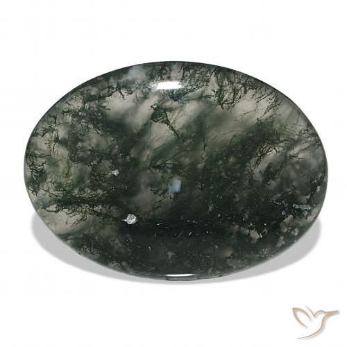 53.06ct Mehrfarbig Moosachat, Oval, Lichtdurchlässig