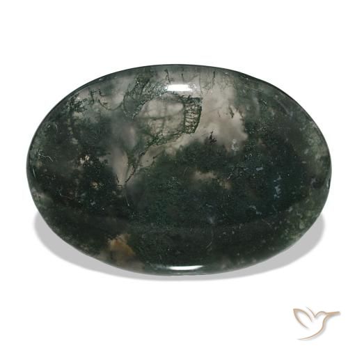 58.50ct Natürlicher Mehrfarbig Moosachat, Oval, Lichtdurchlässig, Photo A