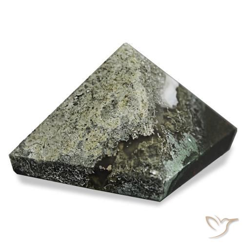 9,17 ctw natürlicher Waldgrün Moosachat, Quadrat, Lichtundurchlässig