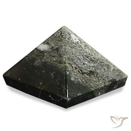 9,17 ctw natürlicher Waldgrün Moosachat, Quadrat, Lichtundurchlässig