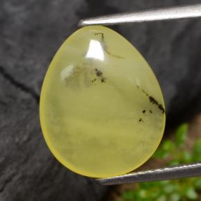 3,69 ctw natürlicher gelber Moosopal, Birnenform, Lichtdurchlässig