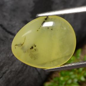 3,69 ctw natürlicher gelber Moosopal, Birnenform, Lichtdurchlässig