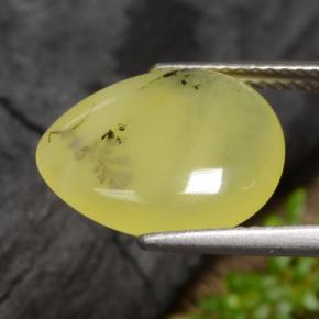3,69 ctw natürlicher gelber Moosopal, Birnenform, Lichtdurchlässig