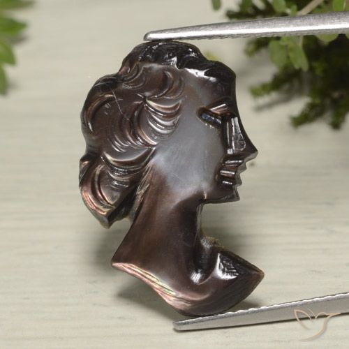 5.69ct Natürlicher Schokoladenbraun Perlmutt, Fantasie, Lichtundurchlässig