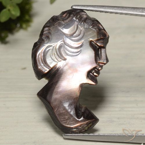 4.89ct Natürlicher Hickory Braun Perlmutt, Fantasie, Lichtundurchlässig