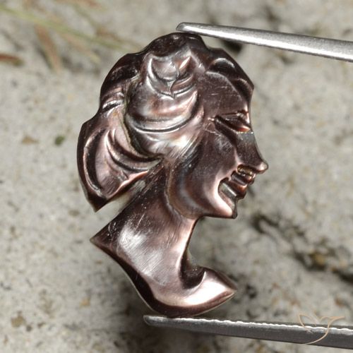 3.45ct Natürlicher Schokoladenbraun Perlmutt, Fantasie, Lichtundurchlässig