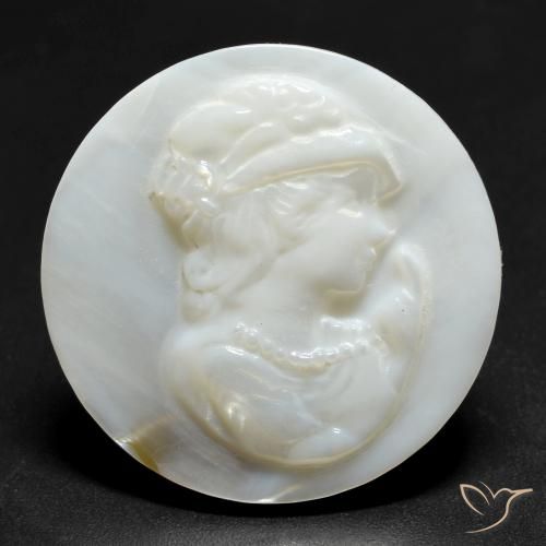 13.70ct Natürlicher Perlweiss Perlmutt, Runden, Lichtundurchlässig