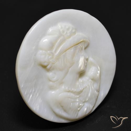 9,17 ctw natürlicher Perlweiss Perlmutt, Rund Schliff, Lichtundurchlässig