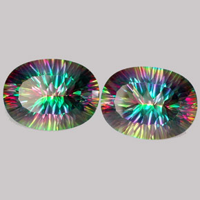  ct natürliche mehrfarbiger Mystik-Quarz-Edelsteine, Oval Schliff, IF