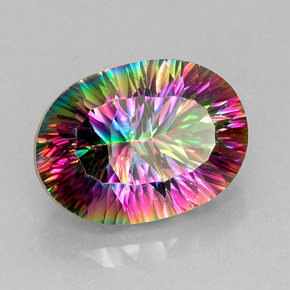 13,61 ctw natürlicher mehrfarbiger Mystik-Quarz, Oval Schliff, VVS