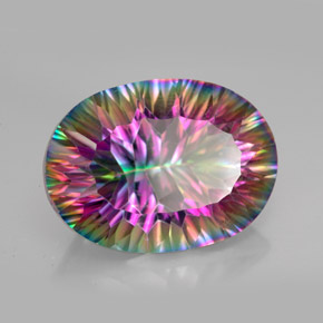 12,09 ctw natürlicher mehrfarbiger Mystik-Quarz, Oval Schliff, VVS