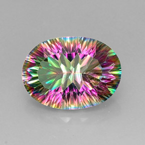12,60 ctw natürlicher mehrfarbiger Mystik-Quarz, Oval Schliff, VVS