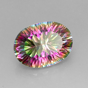 12,60 ctw natürlicher mehrfarbiger Mystik-Quarz, Oval Schliff, VVS