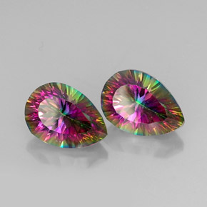  ct natürliche Top-Regenbogen Mystischer Quarz-Edelsteine, Birnenform, VVS