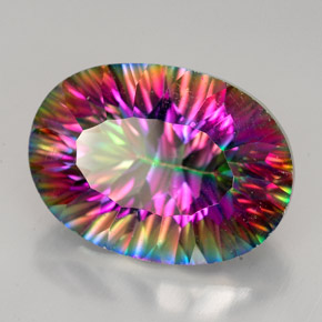 11,90 ctw natürlicher mehrfarbiger Mystik-Quarz, Oval Schliff, VVS-VS